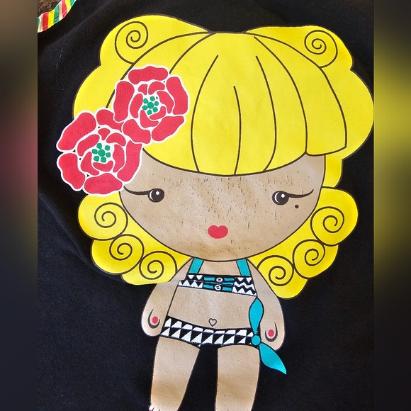 HARAJUKA MINI GIRLS BLACK TANK TOP SIZE 10 - Picture 2 of 7